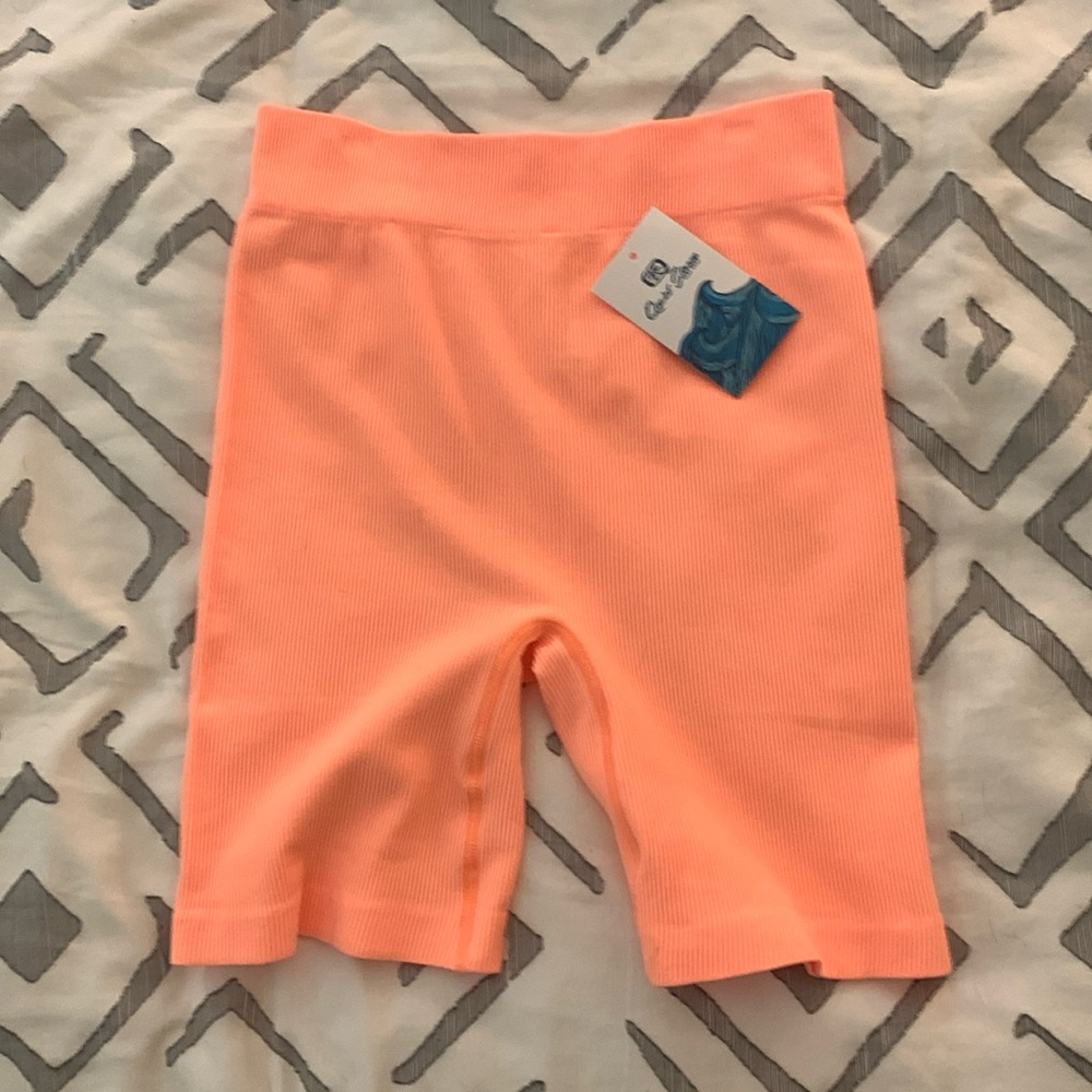 Tangerine biker shorts !